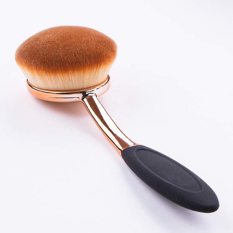 Yoseng Foundation Brush for Liquid Makeup - Rose Gold Oval Face Makeup Brush with Cover and Egg Cleaner| Soft Foundation Brushes for Cream & Liquid Foundation,Dust-Free Bristles Flawless Application - Image 5